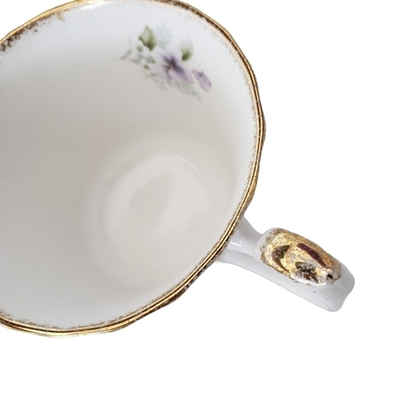 Vintage Birks Ribbed Fine Bone China Wild Flowers Teacup & Saucer Set - Picture 10 of 10